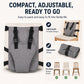 🔥 -50%! 👶 Arnês de segurança portátil para bebés – Tecido Oxford – 5 pontos – Ajustável de 60 a 65 cm – Fixação rápida à cadeira alta – Cinzento/Amarelo – Ideal para viagens e restaurantes 🍼