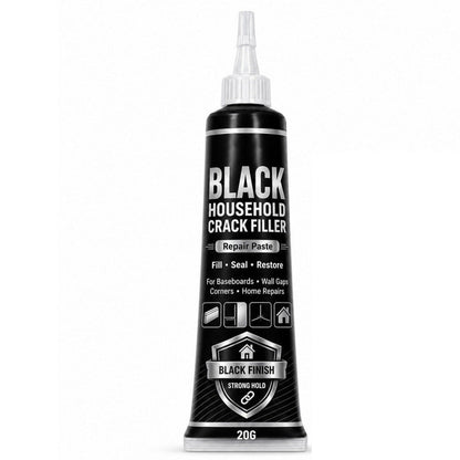 🔧🖤 Pasta preenchedora de fissuras para uso doméstico – A fórmula de polímero de alta densidade preenche fendas e fissuras de forma imperceptível. Aplicador com ponta de precisão para uma reparação sem sujidade 🏠✨