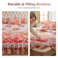 🌸 -50% ! 🛏️ Cache-Sommier 3 Pièces à Fleurs et Volants – Mélange Coton Haute Densité – 5 Tailles – Jupe de Lit + 2 Taies d’Oreiller pour Chambre 🌷