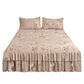 🌸 -50% ! 🛏️ Cache-Sommier 3 Pièces à Fleurs et Volants – Mélange Coton Haute Densité – 5 Tailles – Jupe de Lit + 2 Taies d’Oreiller pour Chambre 🌷