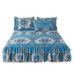 🌸 -50% ! 🛏️ Cache-Sommier 3 Pièces à Fleurs et Volants – Mélange Coton Haute Densité – 5 Tailles – Jupe de Lit + 2 Taies d’Oreiller pour Chambre 🌷