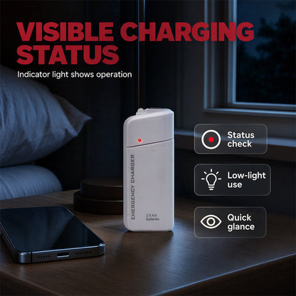 🔋Carregador de Bateria AA Portátil para Telefone de Emergência com Banco de Energia e Flash LED