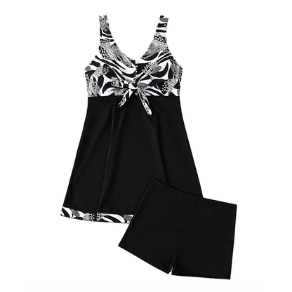 💃✨Vestido de banho elegante com estampado floral e calções para mulher