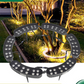 🌳 -50%! 💡 Lâmpada solar anelar para árvores – Alumínio + vidro temperado – IP67 – 12 W – 7 cores – Branco/Branco quente/Amarelo dourado/Verde/Vermelho/Azul/Multicolorido – Instalação no solo ou num poste ✨