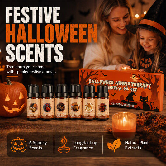 📢 📢 Desconto de 50 % no último dia🔥Conjunto de óleos essenciais com aromas de Halloween