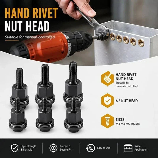 🔩50% DE DESCONTO | Kit de ferramentas para porcas de rebite M3–M12 – Aço de alta resistência, crie inserções roscadas em metal fino sem soldadura!