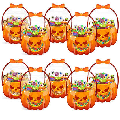 🎃Sacos de lembranças transparentes em forma de abóbora para o Halloween