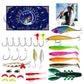 🎁💕 Mais populares 🎉🛒Conjunto de caixas surpresa do Calendário do Advento de Iscas de Pesca de Natal com Iscas Tipo Popper e Colheres Minnow