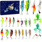 🎁💕 Mais populares 🎉🛒Conjunto de caixas surpresa do Calendário do Advento de Iscas de Pesca de Natal com Iscas Tipo Popper e Colheres Minnow