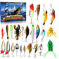 🎁💕 Mais populares 🎉🛒Conjunto de caixas surpresa do Calendário do Advento de Iscas de Pesca de Natal com Iscas Tipo Popper e Colheres Minnow