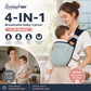 🎉 Promoção 2026 — Mais de 30 000 unidades vendidas! 👶 Porta-bebés respirável 4 em 1 – 0 a 36 meses, à frente/nas costas/virado para dentro/para fora – Conforto sem usar as mãos para os pais e o bebé! ✨
