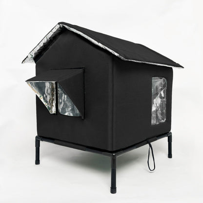 🏠 DESCONTO DE 50% POR TEMPO LIMITADO! 🐈 Casinha elevada para gatos para exterior, adequada para todas as condições meteorológicas – Impermeável, isolada, dobrável 🌧️