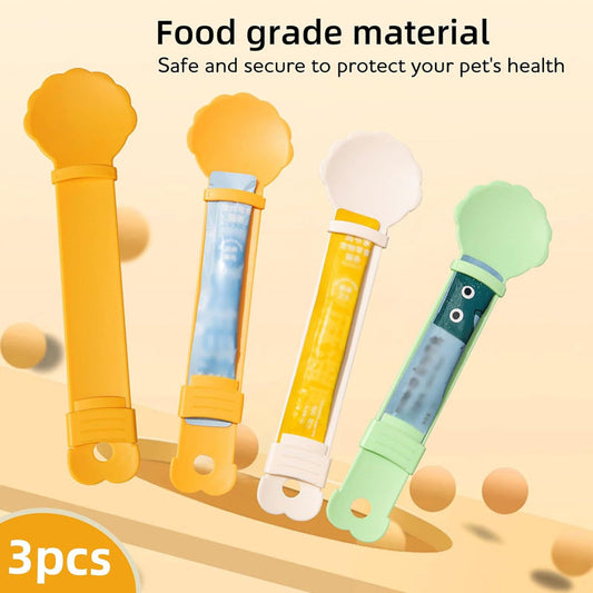 🥳PROMOÇÃO QUENTE🥳💞Mais de 50 mil unidades vendidas! Colher para alimentar gatos! Sem BPA, aperta-se com uma só mão e tem uma colher larga. Alimentação higiénica – não percas a tua! ✅