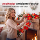 🎅 CRIE UMA ATMOSFERA DE CONTOS DE NATAL! Cordão de luzes com flores de poinsétia – ideal para sala, varanda ou quarto. 🎉