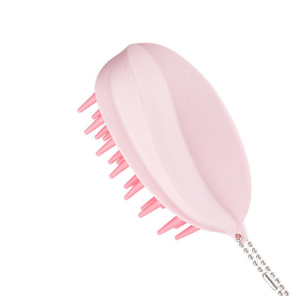Escova de champô em silicone para massagem no couro cabeludo