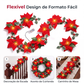 🎅 CRIE UMA ATMOSFERA DE CONTOS DE NATAL! Cordão de luzes com flores de poinsétia – ideal para sala, varanda ou quarto. 🎉