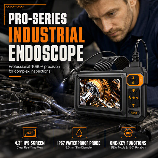 🔍 OFERTA LIMITADA -50 %! ⚡Endoscópio de inspeção HD – Ecrã IPS, sonda à prova de água IP67 ✨