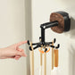 Suporte para utensílios de cozinha com ganchos giratórios a 360°