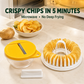 Máquina caseira para fazer batatas fritas no micro-ondas com conjunto de taças cortadoras