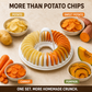 Máquina caseira para fazer batatas fritas no micro-ondas com conjunto de taças cortadoras
