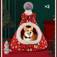 🎄 Gruta de Natal semi-fechada para cães e gatos – Cama de inverno aconchegante com pelúcia macia, quente e protetora – presente de Natal perfeito para animais de estimação