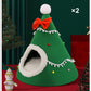 🎄 Gruta de Natal semi-fechada para cães e gatos – Cama de inverno aconchegante com pelúcia macia, quente e protetora – presente de Natal perfeito para animais de estimação