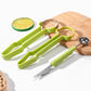 🍉 50% DE DESCONTO! 🍉 Conjunto de 3 cortadores de melão – aço inoxidável, versátil e prático ✨