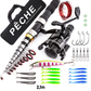 🎣🎒 Kit de pesca de viagem – Equipamento completo, cana telescópica, saco de transporte; vá pescar em qualquer lugar, desde o lago até à beira-mar, com tudo o que precisa à mão 🐟✨
