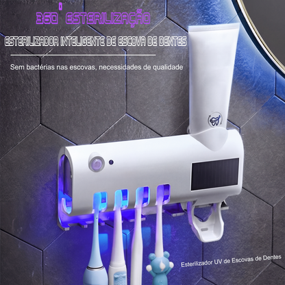 🎈 PROMOÇÃO POR TEMPO LIMITADO – IMPERDÍVEL🦷🚿 Esterilizador e Porta-Escovas de Dentes UV de Parede