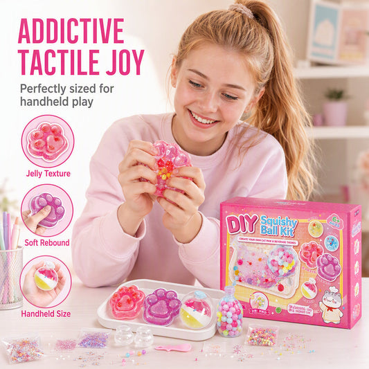 🐱 50% DE DESCONTO AGORA! 🧊 Kit DIY para brinquedo «Fried Ice» – Design em forma de garra de gato, divertido e criativo – Perfeito para brincadeiras sensoriais e para aliviar o stress das crianças ✨