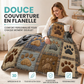 🐾 50% DE DESCONTO! 🛋️ Manta de flanela – Com motivos de patas, macia e aconchegante ✨
