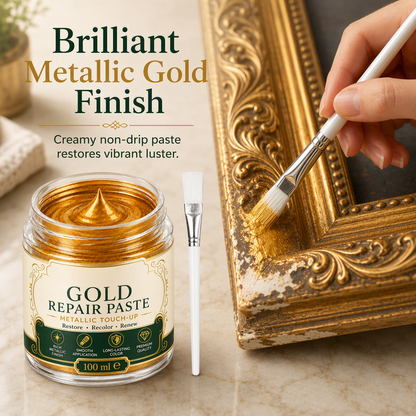 🔥-50% PROMOÇÃO✨Pasta de reparação de pintura metalizada🖌️Ouro/prata, aplicação com pincel para retoques fáceis