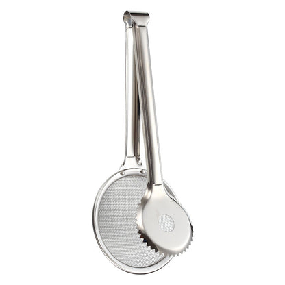 🥢 Pinça 2 em 1 em aço inoxidável para filtros de óleo – Uma ferramenta prática para filtrar alimentos na cozinha ✨