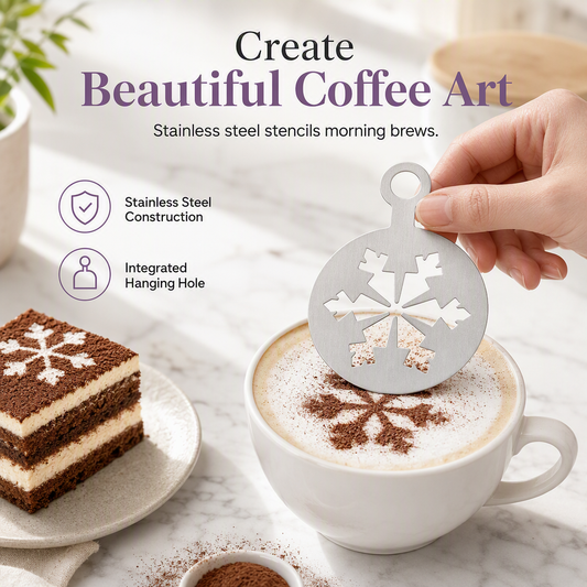 📢 📢 Desconto de 50 % no último dia🥛Molde em aço inoxidável para latte art