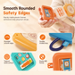 🧸 50% DE DESCONTO! ✨ Brinquedo sensorial de empilhar bolas – 5 painéis de atividades multifacetados, botões para premir e engrenagens deslizantes, bordas arredondadas e suaves – Diversão portátil para viagens e brincadeiras 🎈