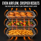🍗🏠Grelha para fritadeira sem óleo em aço inoxidável 304 de 3 camadas, cesto empilhável para grelhar e grelha para torradas, ideal para asas de frango e torradas; grelha de cozinha para acessórios de grelhador de interior, acessórios para grelhar