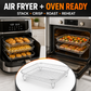 🍗🏠Grelha para fritadeira sem óleo em aço inoxidável 304 de 3 camadas, cesto empilhável para grelhar e grelha para torradas, ideal para asas de frango e torradas; grelha de cozinha para acessórios de grelhador de interior, acessórios para grelhar