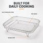 🍗🏠Grelha para fritadeira sem óleo em aço inoxidável 304 de 3 camadas, cesto empilhável para grelhar e grelha para torradas, ideal para asas de frango e torradas; grelha de cozinha para acessórios de grelhador de interior, acessórios para grelhar
