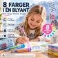 🌈 Lápis de cor 8 em 1 – oito cores intercambiáveis num único corpo compacto. Perfeito para a escola, viagens e brincadeiras criativas! ✨🎒