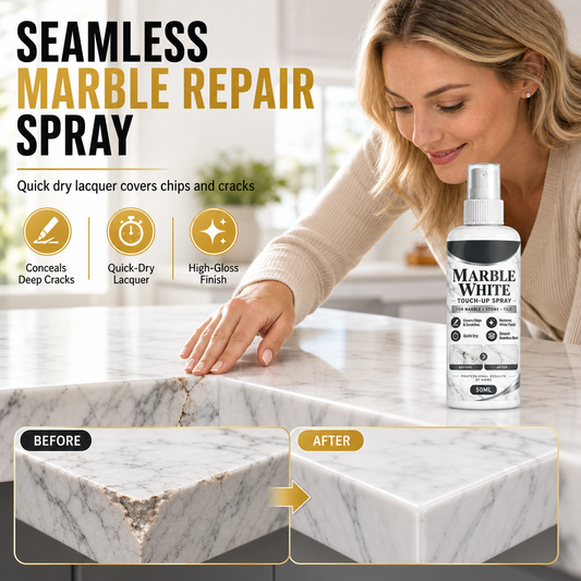 📢 📢 Desconto de 50 % no último dia🔥Tinta em spray para retoques em branco mármore