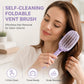 ✨‑50% DE DESCONTO✨ Escova de cabelo portátil com autolimpeza 🧳 Design ventilado, dobrável para transporte 💖