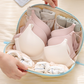 🧳💕 Organizador portátil de roupa interior para viagem – Compartimentos separados para sutiãs, cuecas e meias