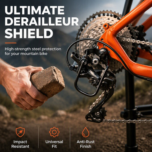🚲50% DE DESCONTO AGORA! Proteção para o desviador traseiro – Proteção para desviador de bicicleta em aço maciço, resistente a impactos e à ferrugem, instalação rápida e ajuste universal para bicicletas de montanha
