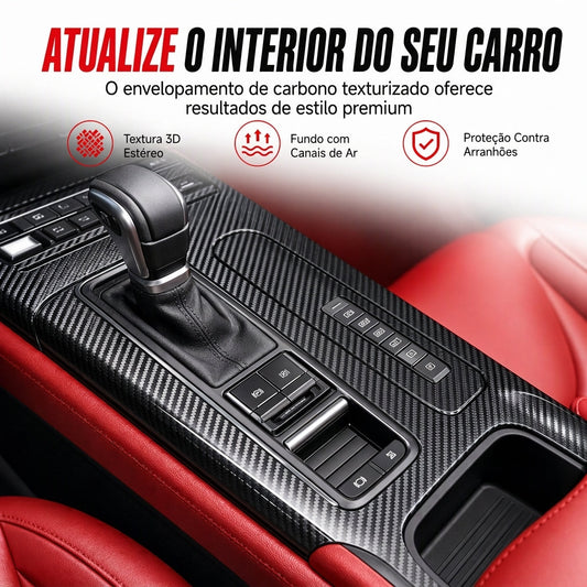 🥳PROMOÇÃO IMPERDÍVEL DE 2026🥳✨Película de acabamento interior em fibra de carbono