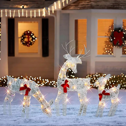 🦌 50% DE RÉDUCTION! 🎄 Rennes de Noël LED – Avec nœuds & déco intérieur/extérieur ✨