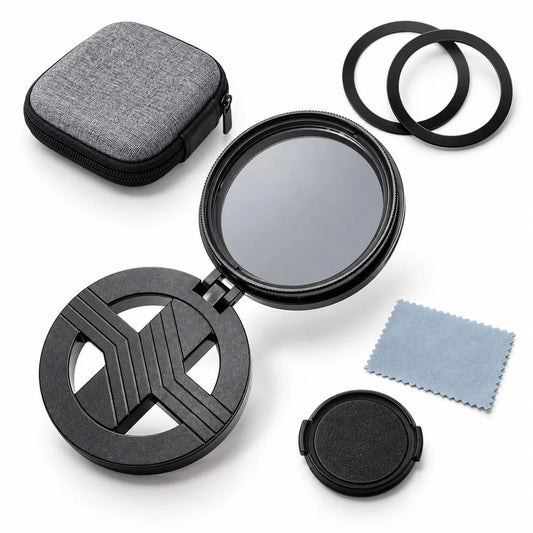 Kit de filtros magnéticos de 52 mm para câmaras de telemóvel com suporte dobrável – 13 tipos diferentes de filtros