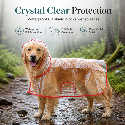 📢 📢 Desconto de 50 % no último dia🐱🐶Casaco de chuva transparente e impermeável para cães, para todos os tamanhos