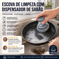 🧽 LEVE 1 E GANHE OUTRO DE GRAÇA! 🍳 Escova Esfregadora com Dispensador de Sabão – Pressione para Dispensar, Destacável, Duradoura ✨