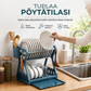 ⏰ Monikerroksinen teräksinen astiankuivauskaappi – pystysäilytys, vesikaukalo, asennus ilman työkaluja ✨