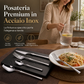 🍴 Conjuntos elegantes de talheres em aço inoxidável ✨ | Facas para bife, garfos e colheres com acabamento espelhado 🍽️ | Cabo ergonómico de secção fina, ideal para jantares e festas (conjuntos de 4 ou 24 peças) 🥂